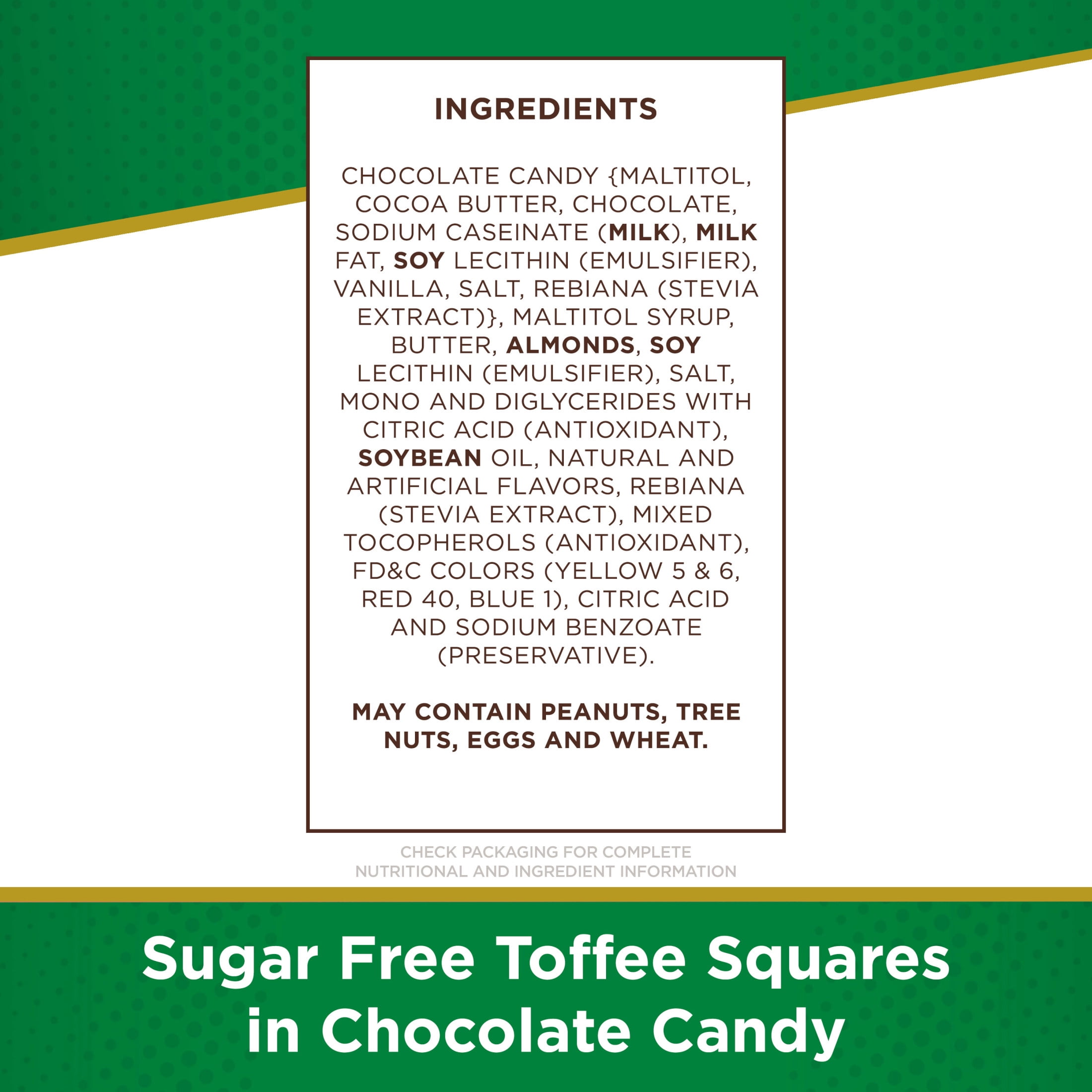 RUSSELL STOVER Sugar Free Toffee Squares in Chocolate Candy, 3 oz. bag (≈ 6 pieces)
