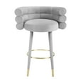 thumbnail image 6 of TOV Furniture Betty Grey Velvet Bar Stool with Gold Accents, 6 of 7
