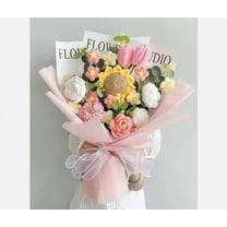 Crochet Flower Bouquet: Handmade Artificial Flowers, Knitted Flower Bouquet with Gift Bag and Light, an Ideal Gift for All Occation
