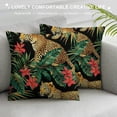 thumbnail image 3 of Autua Leopards Flowers Jungle Graphic Decorative Cushion Cover Home Couch Living Room Bed Sofa Short Plush 1PC 12x12in, 3 of 5