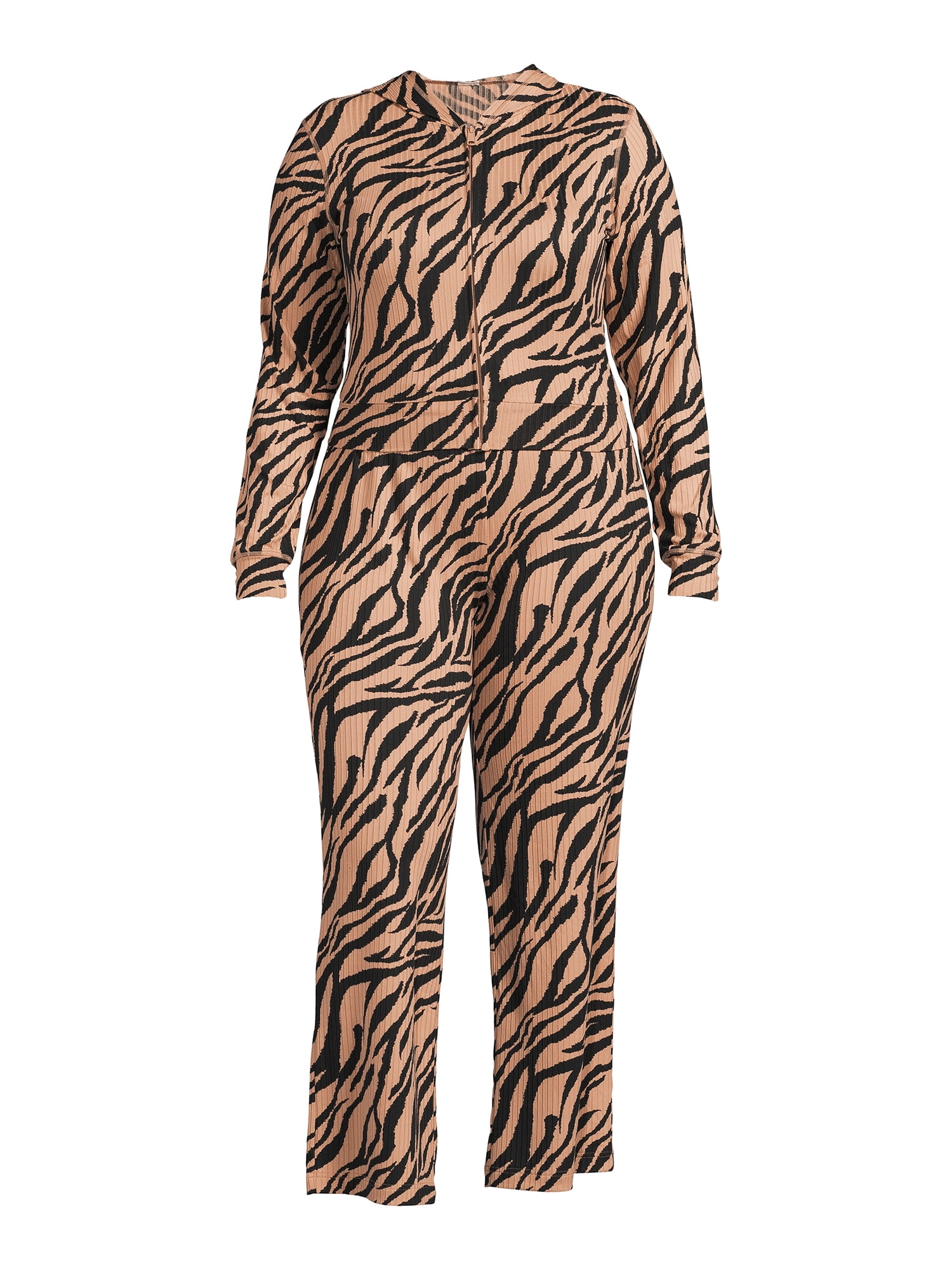 Secret Treasures Women's Ribbed Full Zip Hoodie and Pants Set, 2-Piece