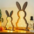 thumbnail image 2 of Deeceymbur 2Pcs Easter Bunny Night Light Wooden String Light for Home Decoration Warm Glow for Bedroom Living Room Natural Texture for Ambient Lighting, 2 of 6