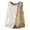 Khaki, variant on Women Sleeveless Strechy Jean Vest Top Button down Crew Neck Linen Casual Summer Western Waistcoat Navy S