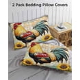 thumbnail image 3 of Vintage Rooster Pillow Covers King Size 2 Pack, Pastoral Floral Watercolor Animals Soft Bed Throw Pillowcases Breathable Cooling Long Lumbar Body Pillow Sham Cover for Bed Sofa 20''x36'', 3 of 7