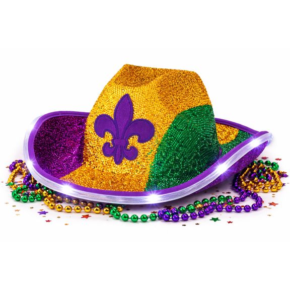 Amscan Mardi Gras Light-Up Cowboy Hat 1-Count