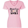 thumbnail image 3 of Inktastic Maine Coon Mama with Flowers and Arrow Women's V-Neck T-Shirt, 3 of 5