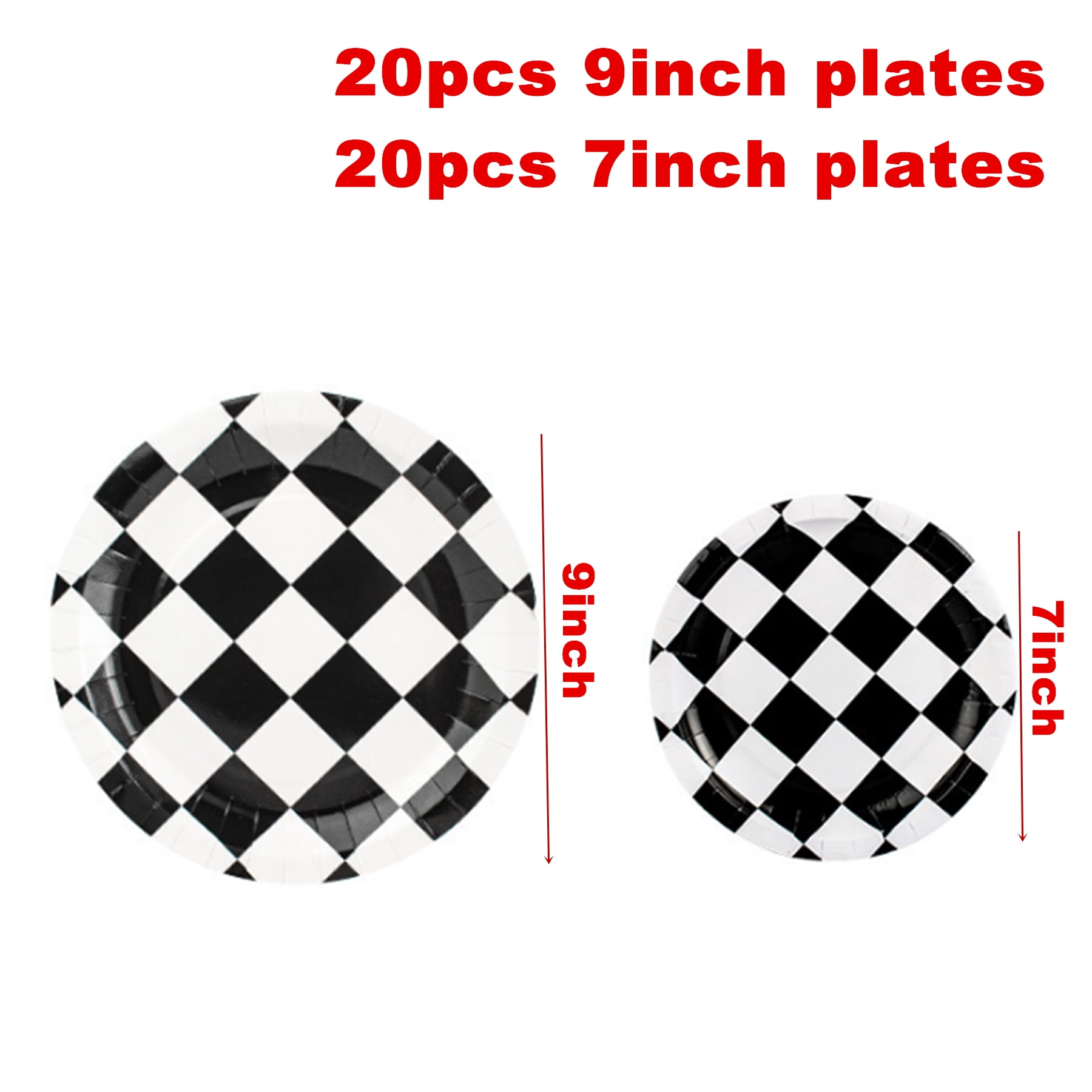 142 Pcs Race Car Party Plates and Napkins Sets, Black and White Checkered Birthday Decorations Tableware, Racing Sports Themed Dinnerware for Kids Boys Birthday Baby Shower, Serves 20 Guests