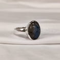 thumbnail image 2 of Labradorite Ring, Blue Fire Labradorite Ring, Natural Birthstone, Mens Plain Heavy Ring, 925 Sterling Silver, Unisex Ring, Christmas, Thanksgiving, Handmade, Statement Jewelry, AAA Labradorite, 2 of 4