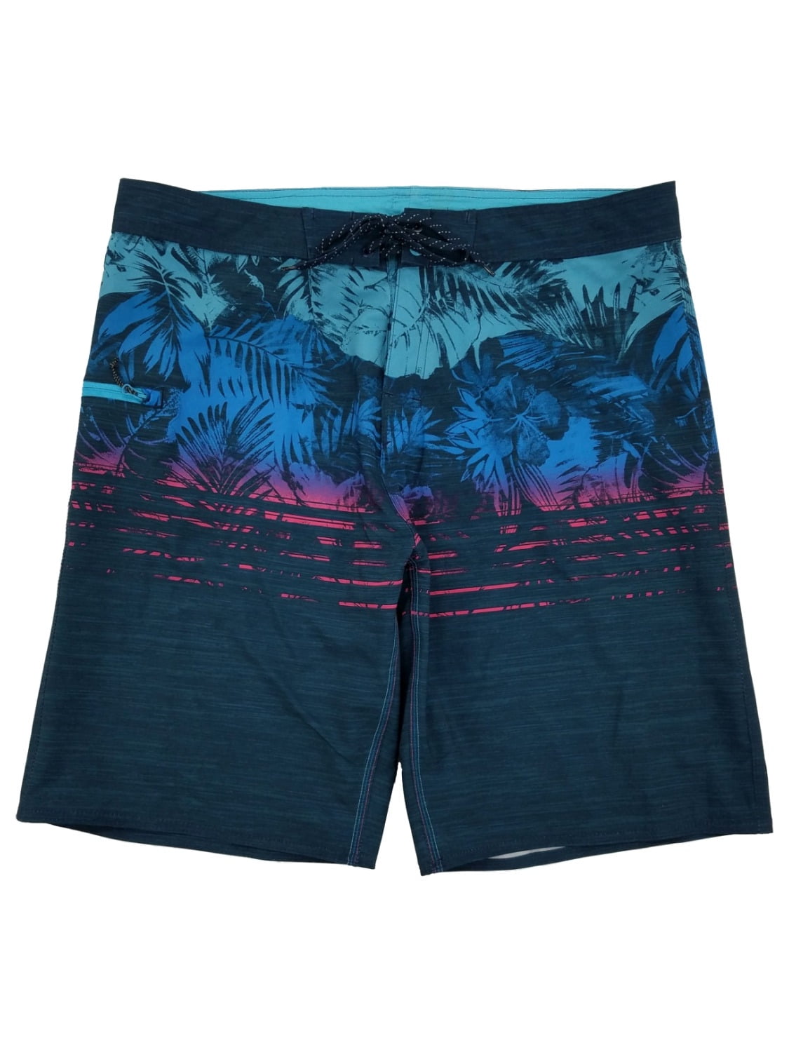 BURNSIDE - Mens Blue Colorful Tropical Hawaiian Board Shorts Surf ...