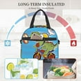 thumbnail image 4 of Naloa Dinosaur Riding a Motorcycle Print Lunch Bag for Women & Men Insulated Lunch Box or Cooler Lunch Tote Bags for Work, Travel, Outdoor, 4 of 5