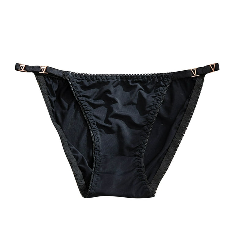 adviicd Panties for Women Women's Signature Smooth Microfiber Hi-Cut  Underwear Black Large 