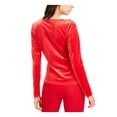 thumbnail image 2 of INC Womens Red Long Sleeve V Neck Top L, 2 of 4