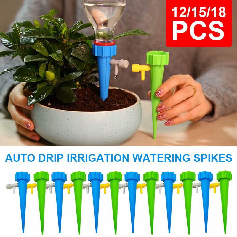 12/15/18pcs Plant Self Watering Spikes Adjustable Automatic Irrigation System US 