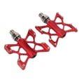 thumbnail image 3 of Bike Bearing Pedals, Flat Edge Anodized Bike Pedal Hollowed Aluminum Alloy CNC Cutting Waterproof  For Mountain Bikes For Folding Bikes ANGGREK Rojo, 3 of 8