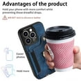 thumbnail image 4 of Allytech Wallet Cards Holder Case for Apple iPhone 16 Pro with Ring Holder, Premium PU Leather Retro Hand Wrist Stand Shockproof Compatible with Car Mount - Blue, 4 of 16