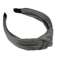 thumbnail image 5 of Unique Bargains 1 Pcs Hairband for Women Faux Leather Knotted Headband Gray 1.57 Inch Wide, 5 of 7