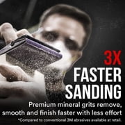 3M Pro Grade Precision Sandpaper, 80 Grit, No-Slip Grip Backing, 3 2/3 in. x 9 in., 6 Sheets