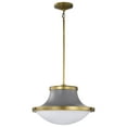 thumbnail image 2 of Nuvo Lighting Lafayette 3 Light Pendant - 18 Inches - Gray Finish with Natural Brass Accents and White Opal Glass, 2 of 17