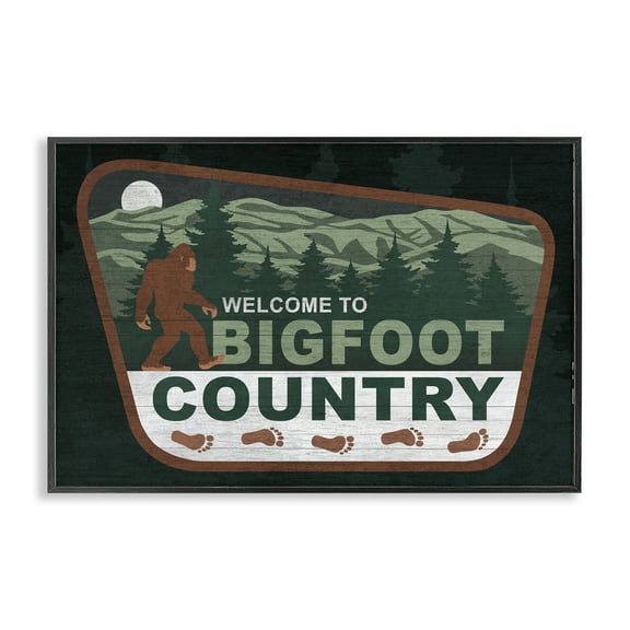 Stupell Industries Welcome Rustic Mythical Creature Fantasy & Sci-Fi Painting Black Framed Art Print Wall Art, 18 x 12