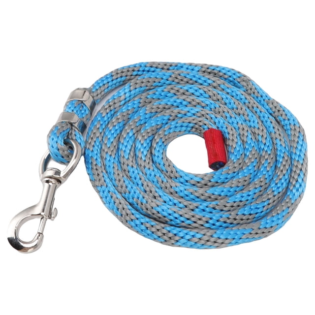 Horse Leash Rope, Fall Resistant 13ft Long Multipurpose Soft Touch Bite Resistant Friction Free Nylon Horse Rope With Bold Alloy Big Hook For Playtime Blue Grey