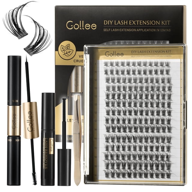 Kit de extensión de pestañas GOLLEE, 168 unidades, Lash Cluster, mezcla de 8 a 16 mm
