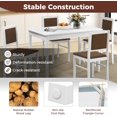 thumbnail image 5 of MAT EXPERT 5-Piece Dining Table Set for 4, Farmhouse Wooden Dinette Table Set w/Padded Seat & Backrest, Compact Rectangle Kitchen Table and Chairs for Restaurant, Apartment, Living Room (White), 5 of 8