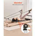 thumbnail image 4 of VEVOR Foldable Pilates Reformer, Wooden Pilates Workout Machine for Home Gym Studio Use, Pilates Bed with Dual Resistance- Spring & Cord, Reformer Set with Sitting Box, Up to 400 LBS, 4 of 9