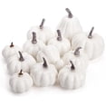 thumbnail image 2 of Coollooc 12 Pcs Mini Artificial Orange Pumpkins, Plastic Foam Small Craft Pumpkins for Halloween, Fall, Thanksgiving Decor, DIY Decoration for Home, Table, Wreath, Wedding Party(B), 2 of 7