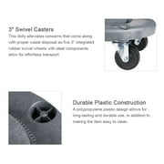 Trash Can Dolly Heavy-duty | 5 Caster | 460 Lb Capacity | 18 Gray