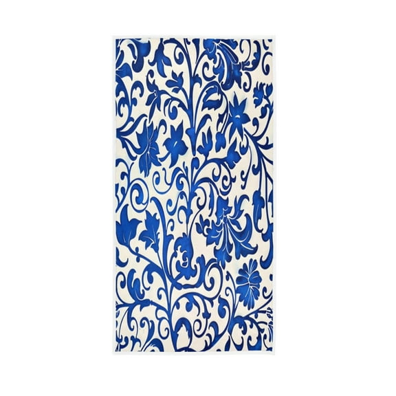 Towel 30x15 Inch Face Towel Hand Towel Bath Towels Hand Bath Towels Single-Sided Printed Towels, Lightweight, Breathable and Absorbent Blue Flower
