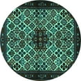 thumbnail image 1 of Ahgly Company Machine Washable Indoor Round Persian Turquoise Blue Traditional Area Rugs, 8' Round, 1 of 4
