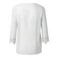thumbnail image 3 of DuoJiaJ Women Fashion Casual Solid Lace Tops Sexy V-Neck Blouse Half-Sleeve Shirts Women’s V-Neck Tops White, 3 of 4