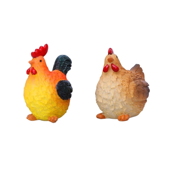 Cinvoph 2pcs Easter Decorations Exquisite Rooster Hen Table Decor for Desk Counter Tiered Tray Basket Spring Easter Wedding Gifts 2.36"x2.76" Multicolor