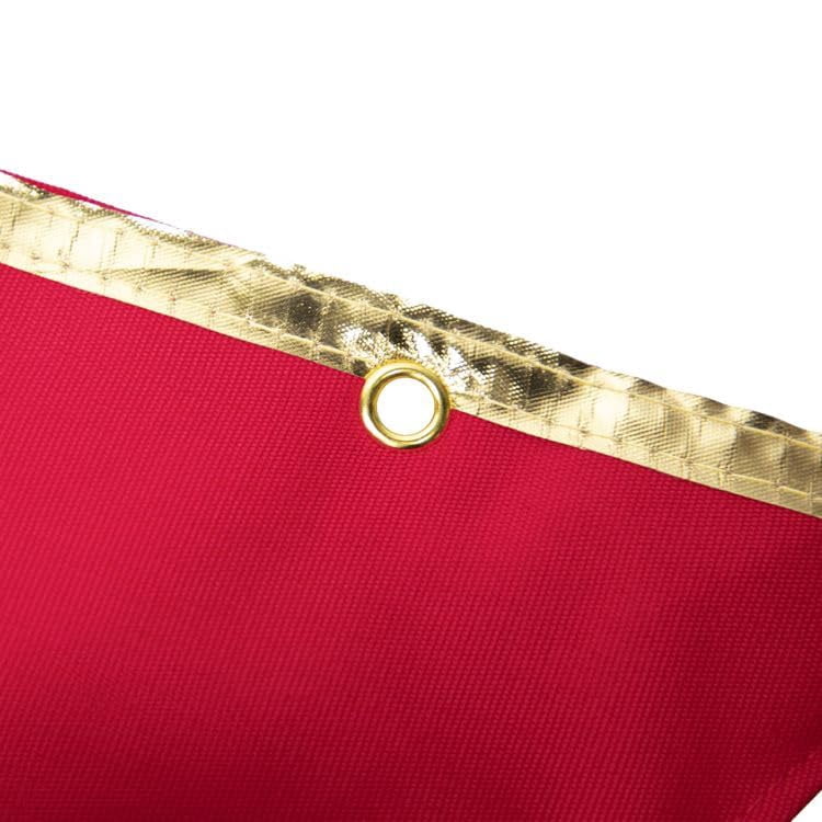 Christmas Designers 24in Red with Gold Trim Christmas Bow Canvas UV Protected Indoor Outdoor