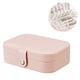 thumbnail image 2 of Caja organizadora de viaje para joyas, mini estuche portátil multifuncional para almacenamiento de joyas, joyero para pendientes, color rosa, 2 of 5