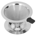 thumbnail image 1 of Double Mesh Coffee Filter,Drip Coffee Filter Double Paperless Coffee Filter Stainless Steel Cone Filter Exceptional Reliability, 1 of 8