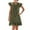 Green, variant on LOVZFMLL Summer Dresses for Women 2025 V Neck Cap Sleeve Ruffle Hem Smock Short Dress Casual Loose Solid Beach Sundress Wine XL