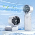 thumbnail image 3 of Portable Handheld Fan, Powerful Hand Held Mini Fan, High-speed Handheld Small Fan Outdoor Portable Foldable Hanging Neckfan Digital Stepless Speed Gray/white Optional, 3 of 7