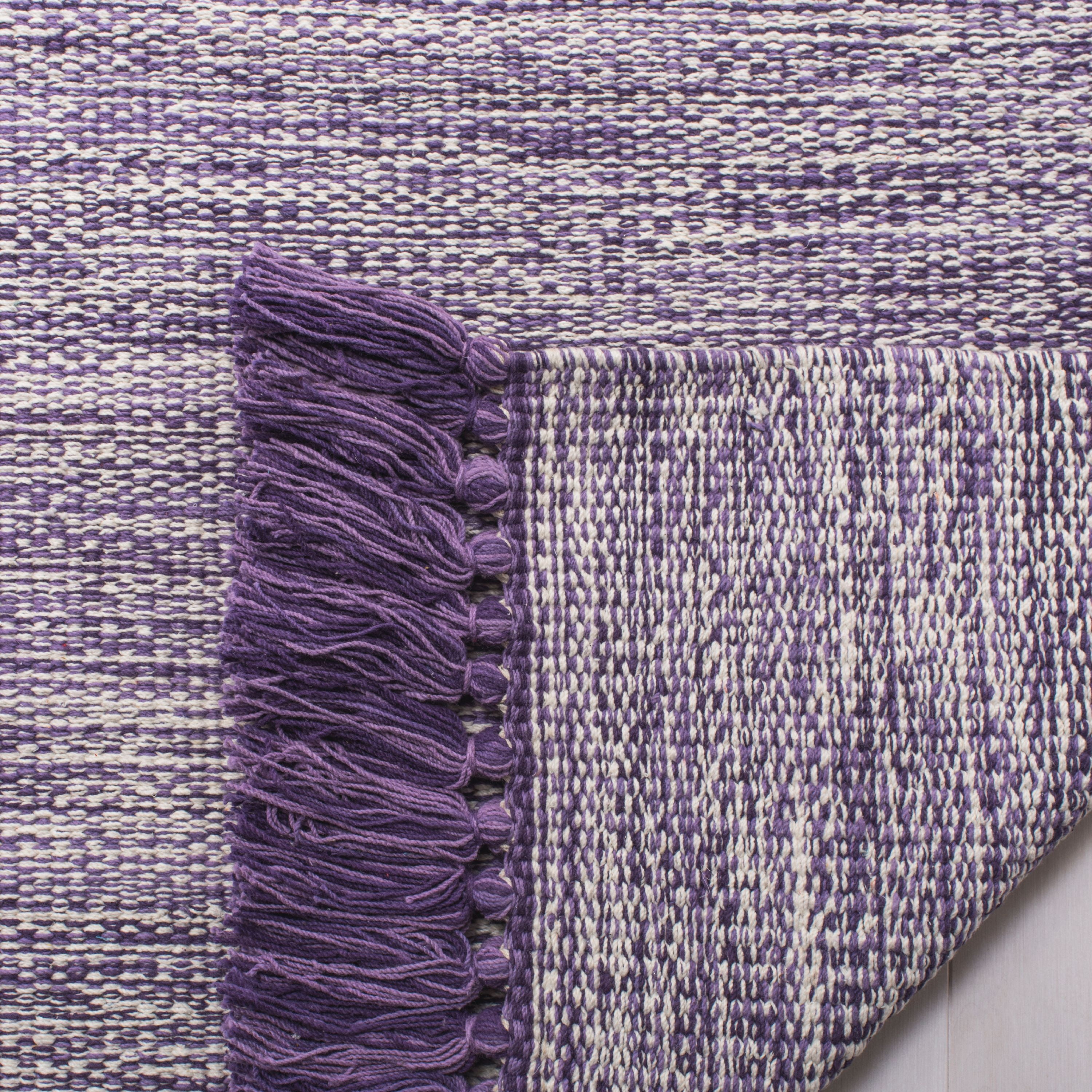 SAFAVIEH Montauk Justin Solid Braided Cotton Area Rug, Purple, 3' x 5'