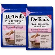 Dr Teal's Restore & Replenish Pure Epsom Salt & Essential Oils Pink Himalayan Mineral Soak 48 Oz Dr. Teal's (Pack of 2)