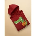 thumbnail image 3 of Funny Crocodile W Pumpkin  Hoodie Women -Image by Shutterstock, Female Large, 3 of 4
