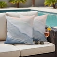 thumbnail image 4 of Navy Blue Coastal Wave Outdoor Waterproof Pillow Covers, Summer Modern Ocean Beach Decorative Square Throw Pillowcase Sofa Cushion Sham for Patio/Couch/Chair, 26"x26" 2 Pack, 4 of 8