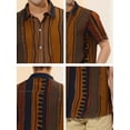 thumbnail image 6 of Lars Amadeus Men's Button Down Point Collar Short Sleeve Vertical Striped Shirt, 6 of 6