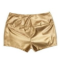 thumbnail image 5 of Fldy Women's Shiny metal High waist Bottoms Sports Gymnastic Workout Shorts Ballet Dance Shorts Gold XXL, 5 of 7