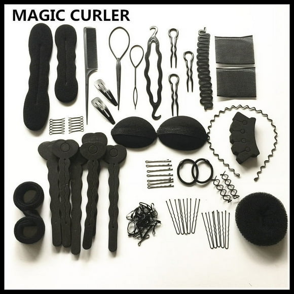 Magic Hair Styling Tools Set, 25pcs Haare Frisuren DIY Hair Clips & Pads