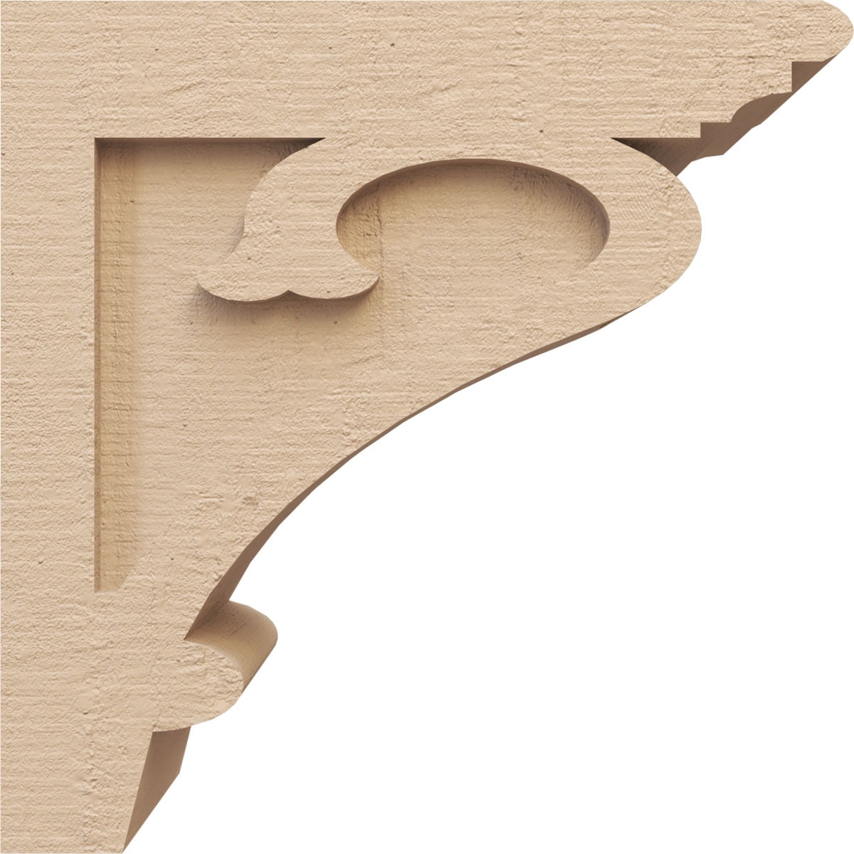 6"W x 12"D x 12"H Classic Mayflower Rough Cedar Woodgrain TimberThane Corbel, Primed Tan