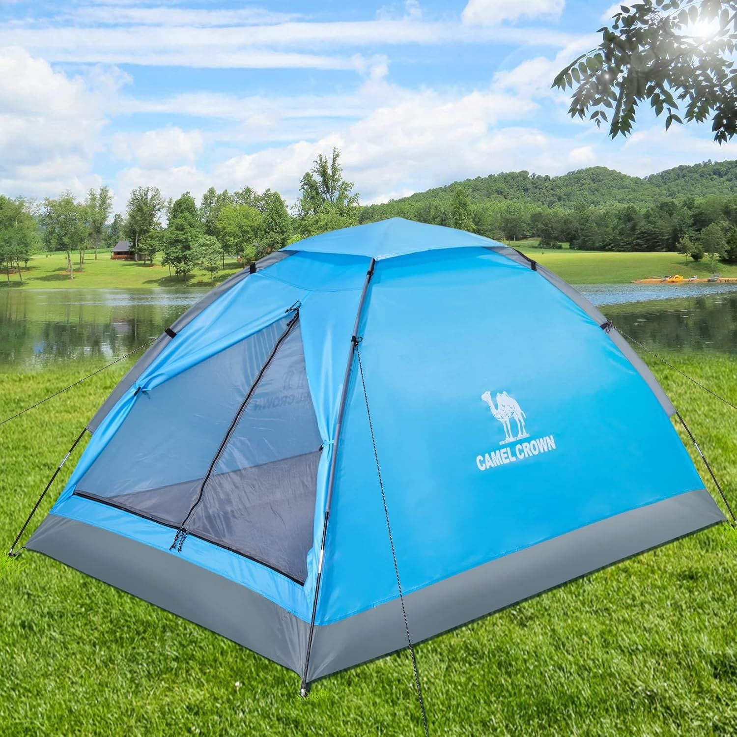 Camping Tent with Removable Rain Fly, Easy Setup Outdoor Tents Water Resistant Lightweight Portable for Family Backpacking Camping Hiking Traveling