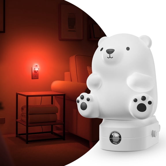 White Color-Changing LED Night Light with Memory & Dusk-to-Dawn Sensor
