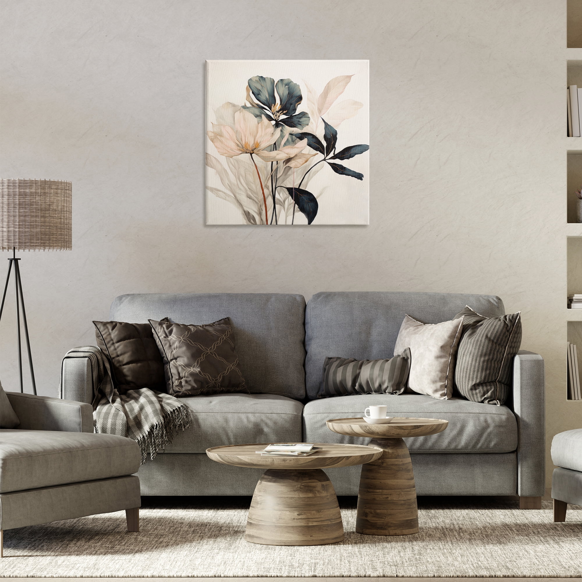 Stupell Industries Lovely Muted Blooms Plants & Flowers Painting Wrapped Canvas Art Print Wall Art, 24 x 24