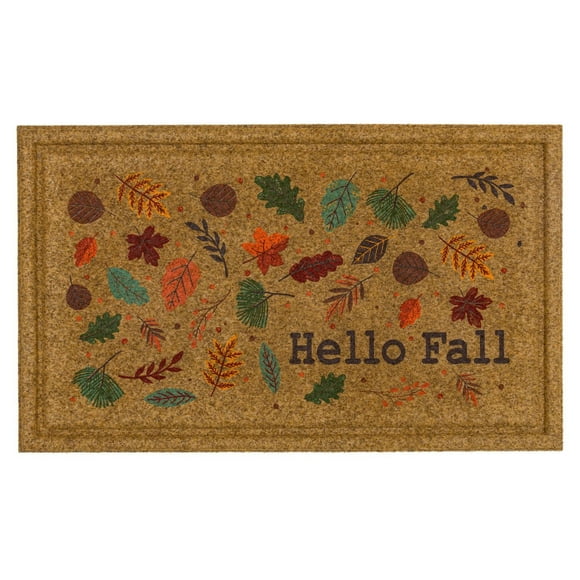 Mohawk Home Hello Fall Faux Coir Polyester Doormat, Orange, 18" x 30"